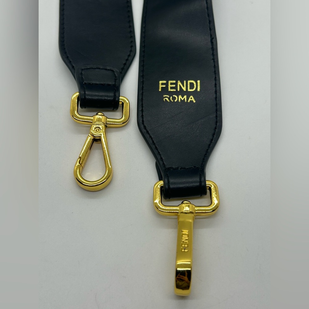 Fendi Roma Black and Gold Bag Strap - Picture 3 of 3